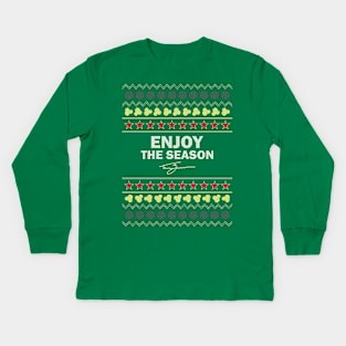 Tanner Zipchen - Enjoy the Season (Holiday Sweater) Kids Long Sleeve T-Shirt